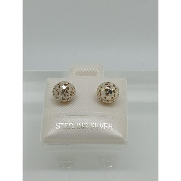 Vintage 925 Sterling Silver Bali Tribal Ball Stud Earrings 7mm - Picture 4 of 6